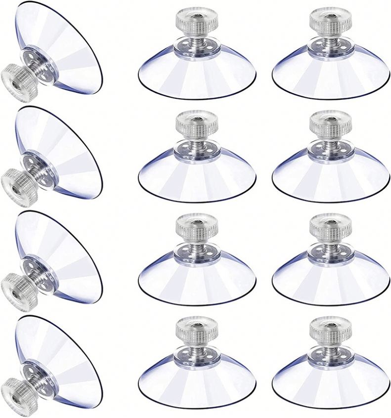 KDF Suction Cup Hook 40mm - Clear Screw Nut Adhesive Holder for Car Glass Bathroom Wall
