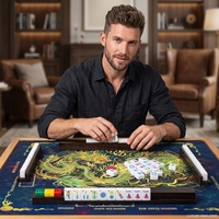 Rangée de rangement pour Mahjong en bois avec règle de tri et boîte de rangement, mini-bac à dominos, style minimaliste