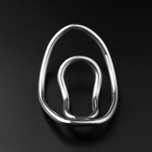 Holle Metalen Roestvrijstalen Zilveren Terughoudendheid Volwassen Mannelijke Oefening Penis Clip Metalen Haan <span class=keywords><strong>Ring</strong></span> - Product Image 2