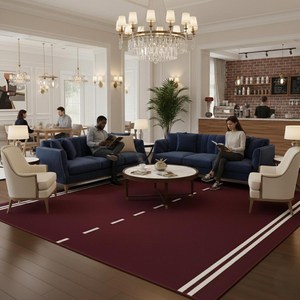 Handmade Burgundy Wool Runner <b>Rug</b> Custom Stair Carpet Hand Tufted Long Area Runner for Hallway <b>Corridor</b> Bedroom Living Room - Product Image 6