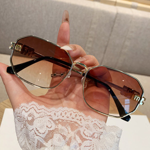 M Brand Polygonal <b>Sunglasses</b> Metal Frame UV400 Protection For Women Outings Cycling Driving - Product Image 2