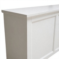 Table de bar moderne de luxe en pin peint blanc, pliable et peu encombrante, idéale pour la location d'événements et mariages.