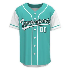 Chemises de baseball unies en gros maillot de baseball de l'équipe de départ adulte marron à rayures vierges personnalisées de haute qualité