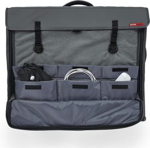 Échantillon gratuit Trousse de maquillage noire avec 2 pochettes amovibles et séparateurs détachables et fabriquée en nylon robuste - Product Image 5