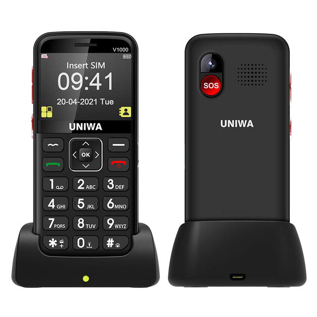 High Quality Large Font and High Volume One Touch SOS Compatible with Hearing Aids with Charging Dock for Seniors Feature Phone