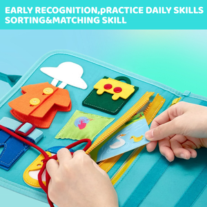 บอร์ดกิจกรรมสำหรับเด็กเล็ก ของเล่นมอนเตสซอรี่สำหรับเด็กอายุ 3 ปีขึ้นไป รูปสัตว์ในฟาร์ม ของเล่นเสริมพัฒนาการก่อนวัยเรียน กิจกรรมการเรียนรู้และการสอนสำหรับเด็กเล็ก พกพาสะดวก - Product Image 3