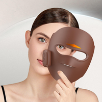Nouveautés : Masque facial LED 4D en silicone, 660 nm 850 nm, thérapie par lumière rouge sans fil, soin de la peau, masque facial pour la maison et le salon