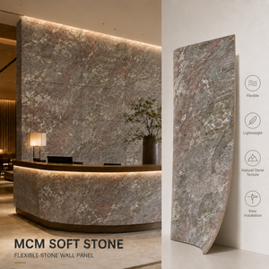 Coût de transport réduit, plaques de pierre souple <span class=keywords><strong>MCM</strong></span> ultra légères et flexibles, couleur entièrement personnalisable pour les grands projets immobiliers - Product Image 4