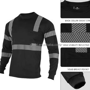 सेफ्टी क्लास 3 निर्माण कार्य, हाई स्लीव ब्लैक कलर वर्क सेफ्टी शर्ट - Product Image 4