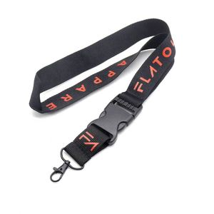Attache mousqueton noire QM, conception personnalisée pour sangles de cou, ajoutez votre logo et texte avec cordon de sécurité détachable - Product Image 6