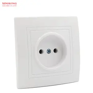 Europe market eu type white 1 gang electric modern european wall switch and socket