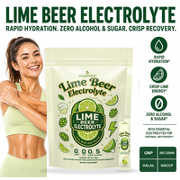 AegleWell Lime Beer Poudre d'électrolytes Vitamine C B6 B12 Récupération Sportive Zéro Sucre Sachet Individuel Mélange de Boisson Hydratante en Poudre