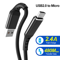 Carga rápida y sincronización de datos Durable USB a Micro Cable para Galaxy S7/S6/S5, Huawei, Nexus, LG, HTC, Kindle Fire, tabletas PS4