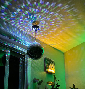 Motor Eléctrico Giratorio para Discoteca con Luces LED, Esfera de Espejos Colgante, Funciona con Batería, para Fiestas y Clubes - Product Image 3