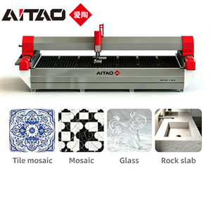 Machine de découpe à jet d'eau CNC 5 axes Aitao, moteur haute pression pour la découpe de carreaux, de quartz et de verre, certifiée ISO9001 CE - Product Image 1