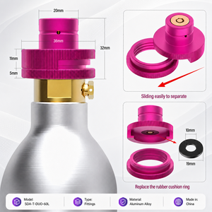 ZimaKyfa Purple 60L Gas Convertor Cylinder Aluminum Alloy Quick Connect Soda Machine DUO/Art/Terra/Crystal 3.0/Gaia OEM - Product Image 6