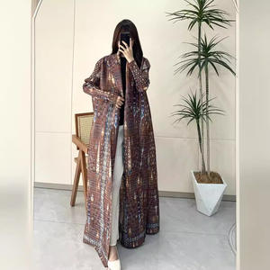 Miyake femmes élégant plissé Abaya à manches longues manteau Cape imprimé pour le printemps automne article chaud exportation moyen-orient <span class=keywords><strong>belle</strong></span> - Product Image 1
