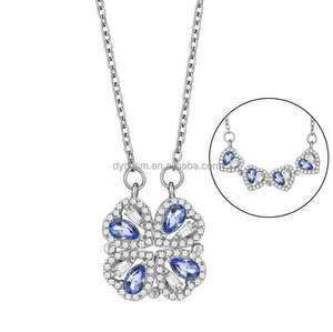 <span class=keywords><strong>Amante</strong></span> gioielli regalo quattro foglie di trifoglio di cristallo magnete collana cuore 16 stili personalità placcato oro amore collana da donna - Product Image 5