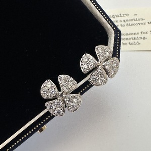 S925 Pure <b>Silver</b> Micro-Inlaid Zirconium Antiqued Leaf Style <b>Stud</b> Earrings Shiny Simple Compound Design - Product Image 4