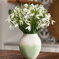 Bunga Snowdrop Buatan Sentuhan Realistis Laris Manis, Buket Galanthus Karet Lembut untuk Dekorasi Rumah Musim Semi dan Paskah