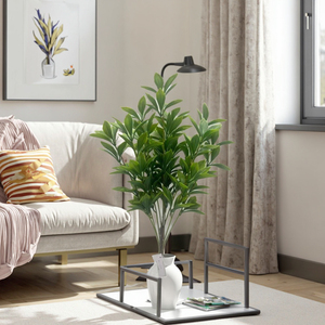 Vente en gros 55cm de <span class=keywords><strong>laurier</strong></span> artificiel topiaire verdure fleurs palmiers herbe décor à la maison bureau mariage Pot en plastique durable - Product Image 4