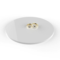 Plateau rond pour gâteau en acrylique transparent brillant de 3 mm d'épaisseur, écologique, professionnel, 5x5 pouces, moderne, pour la maison, autocollants de logo, cadeaux