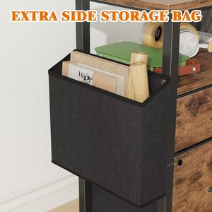 Archivador Móvil <span class=keywords><strong>de</strong></span> Madera con Cajones y Diseño <span class=keywords><strong>de</strong></span> 3 Niveles que Extiende el Espacio <span class=keywords><strong>de</strong></span> Escritorio para Oficina <span class=keywords><strong>en</strong></span> Casa, Estante para Impresora - Product Image 2
