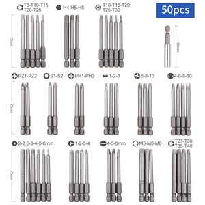 Multi-Function Vehicle Tools <b>Screwdriver</b> with Extended Hexagonal Torx Triangle Cross Slotted Phillips Shaped <b>Bits</b> - Product Image 2