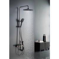 Momali Ensemble de douche mural en métal, design moderne, avec mitigeur de bain à économie d'eau