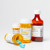Penjualan terlaris wadah farmasi 1oz 2oz 4oz 6oz 8oz 12oz 16oz PET Oval RX botol dengan tutup