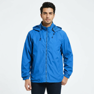 Custom Men's Windbreaker Jacket Lightweight Windproof Jacket Removable Hood Breathable Waterproof Men's Jackets - Product Image 1