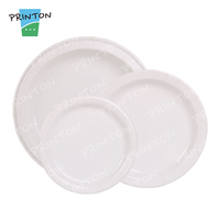 Vaisselle jetable écologique personnalisée Printon assiettes en papier carrées rondes blanches