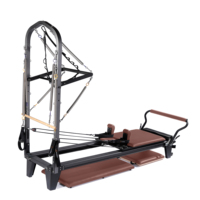 Machine d'exercice de yoga à domicile commerciale réformateur de Pilates en aluminium noir avec demi-trapèze réformateur de Pilates en aluminium