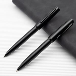 Full Matte Black Minimalist Twist Metal Ballpoint Pen All Black Integrated Clip Slim Executive Pen Custom Logo for Business Hote - Product Image 1
