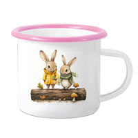 Tasse personnalisée en émail 12oz Campfire Camping Impression UV simple face Capacité de 350ml avec votre conception Impression à la demande