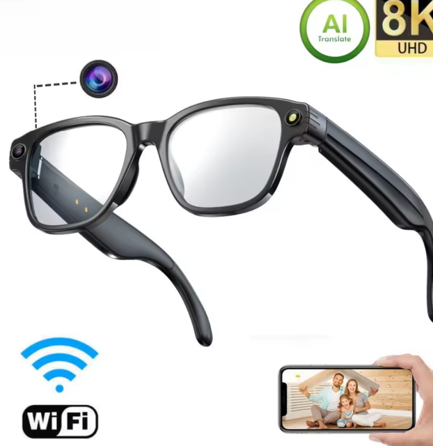 Real Time Translation Binaural Directional Calling Smart Sun Glasses with Camera AI Voice Control and PVC Frame