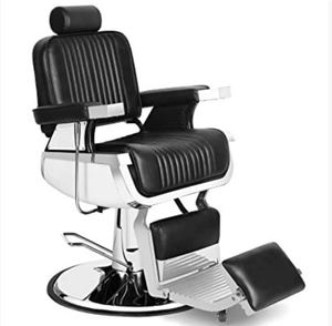 Antique Modern Black Reclining Lift Heavy-Duty Hydraulic Pump Foldable Outdoor Barber Chair PU Leather Seat Adjustable <b>Footrest</b> - Product Image 1