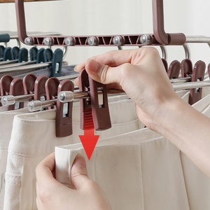 Custom Logo/Color Space Saving Wardrobe Closet Hanger <b>Rack</b> Organizer Non-Slip Magic Pants Hanger for Trousers Scarves Skirts - Product Image 5