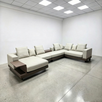 Canapé en tissu en forme de L de qualité commerciale pour hall d'hôtel, bureau, salon, appartements - Cadre durable, coussins confortables, personnalisation OEM
