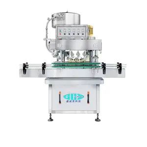 Full Automatic Capper Face Body Oil Plastic Glass Bottle Caps Lids Four Wheel Capping Machine