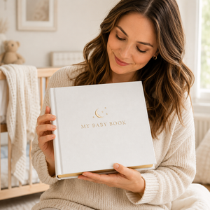 LABON <span class=keywords><strong>Livre</strong></span> de souvenirs <span class=keywords><strong>personnalisé</strong></span> pour bébé, journal de mémoire, couverture rigide en lin blanc, suivi des étapes importantes du premier an, organisateur de souvenirs pour nouveau-né - Product Image 1