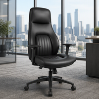 Chaise de bureau exécutive ergonomique moderne en cuir, hauteur et accoudoirs réglables, pivotante pour les conférences, directement de l'usine source