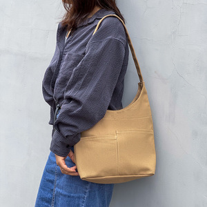Sac de travail en toile tendance grande capacité, sac bandoulière simple couleur unie pour les trajets quotidiens, idéal pour l'hiver, l'été, la plage et les voyages - Product Image 4