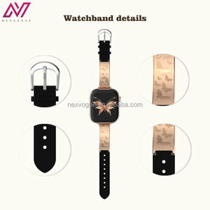 <span class=keywords><strong>Bracelet</strong></span> papillon pour femme NEXVOGUE, design luxueux, acier inoxydable, cuir, boucle à ardillon 2 en 1, <span class=keywords><strong>bracelet</strong></span> de montre pour montre - Product Image 4