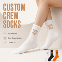 Chaussettes de sport pour femmes en coton respirant, à logo personnalisé, tricotées, tendance