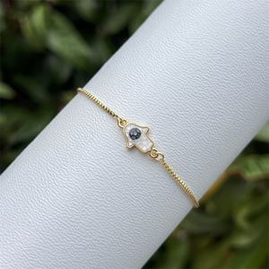 Classico ed elegante Shell demon's Eye bracciale, alla moda e di fascia alta, rame placcato oro 18K, Versatile da indossare ogni giorno - Product Image 4