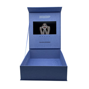High Quality Linen Video Display Box with 5 Inch Screen Video Gift <b>Boxes</b> for Party Christmas - Product Image 1