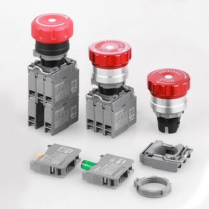 Interruttore di Arresto di <span class=keywords><strong>Emergenza</strong></span> a Fungo in Metallo da 22mm con Luce LED, 2NC 3NO 3NC, 20A Alta Corrente, V0 IP65, Pulsante Rosso di Arresto Urgente - Product Image 2