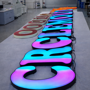Lettres lumineuses LED RGB à changement de couleur, directement de l'usine, programmables, entièrement illuminées, signe lumineux couleur intégrale - Product Image 3