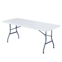 Table de salle à manger et de réception robuste de 6 pieds, pliable, légère, facile à ranger, pour l'extérieur, prix direct usine